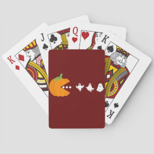 Pumpkin Eating Ghost Gamer Halloween Männer Frauen Spielkarten