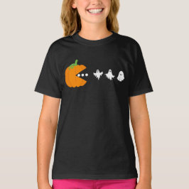 Pumpkin Eating Ghost Gamer Halloween Männer Frauen T-Shirt