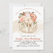 Pumpkin Einladung zum ersten Geburtstag (Vorderseite)