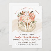 Pumpkin Einladung zum ersten Geburtstag (Vorne/Hinten)