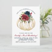 Pumpkin Einladung zum ersten Geburtstag (Stehend Vorderseite)