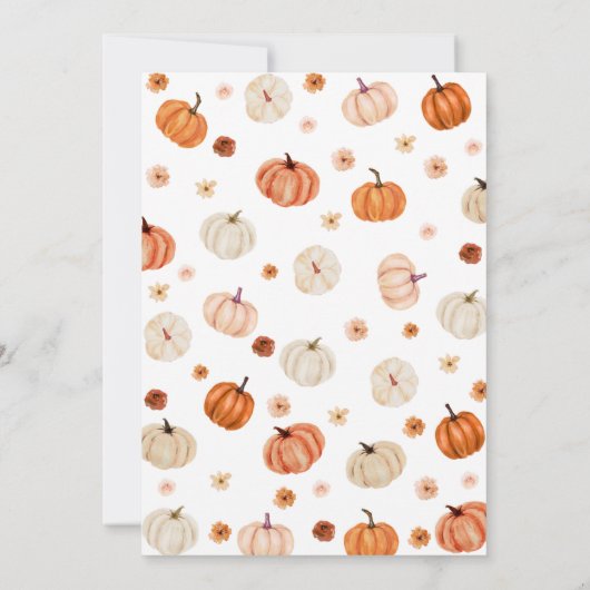 Pumpkin Einladung zum ersten Geburtstag (Rückseite)