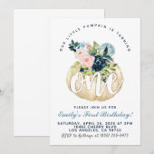 Pumpkin Einladung zum ersten Geburtstag (Vorne/Hinten)