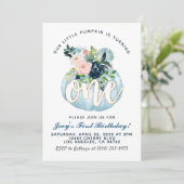 Pumpkin Einladung zum ersten Geburtstag (Stehend Vorderseite)