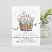 Pumpkin Einladung zum ersten Geburtstag (Stehend Vorderseite)