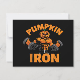 Pumpkin Eisen Halloween Gym Workout Heften Pun Fun Save The Date