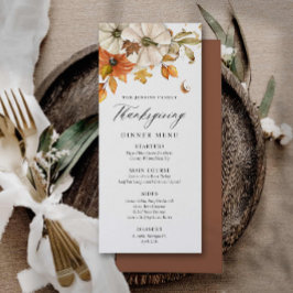 Pumpkin Elegant Erntedank Menu Menükarte