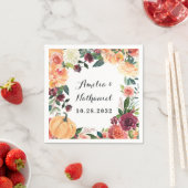 Pumpkin Elegant Fall Floral Rustikale Hochzeit Serviette (Beispiel)