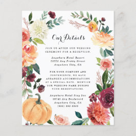 Pumpkin Elegant Fall Floral Wedding Card