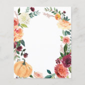 Pumpkin Elegant Fall Floral Wedding Card (Rückseite)
