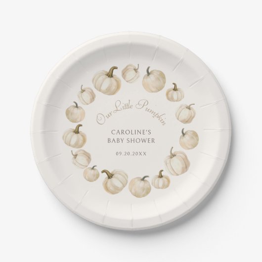 Pumpkin Elegant Herbst Herbstdusche Pappteller (Vorderseite)