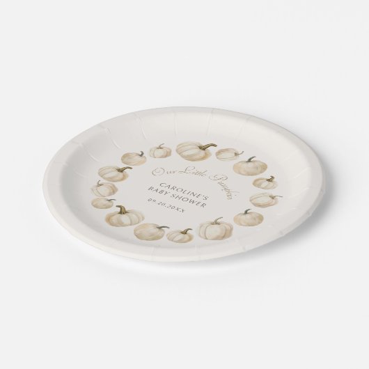 Pumpkin Elegant Herbst Herbstdusche Pappteller (Schrägansicht)