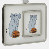 Pumpkin Elephant Rahmen-Ornament Silber (Rechts)
