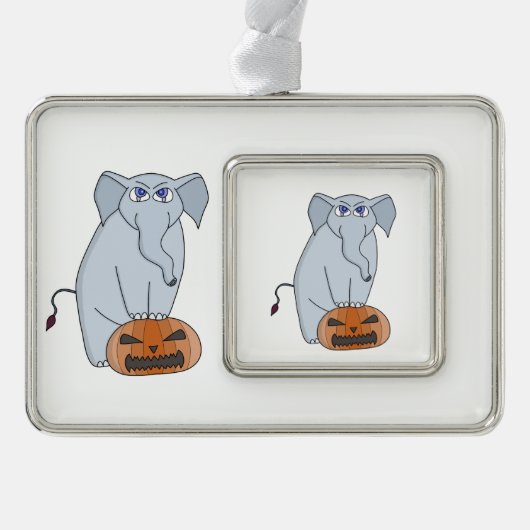 Pumpkin Elephant Rahmen-Ornament Silber (Vorderseite)
