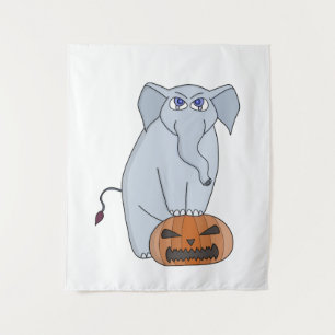 Pumpkin Elephant Wandteppich
