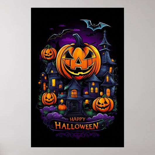 Pumpkin Embrace, Halloween-Haus Poster (Vorne)