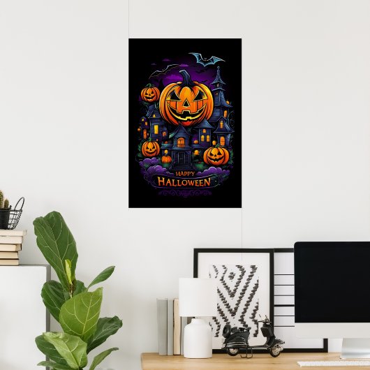 Pumpkin Embrace, Halloween-Haus Poster (Heimbüro)