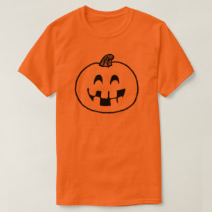 Pumpkin Emoji lächeln halloween Kürbislaterne grau T-Shirt