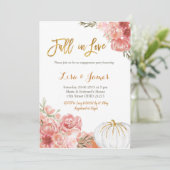 Pumpkin Engagement Partei Fall der Liebe Verlobung Einladung (Stehend Vorderseite)