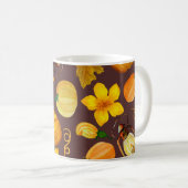 Pumpkin Ernte Autumn Watercolor Muster Kaffeetasse (VorderseiteRechts)