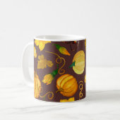 Pumpkin Ernte Autumn Watercolor Muster Kaffeetasse (Vorderseite Links)