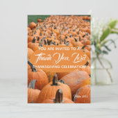 Pumpkin Erntedank DANK IHNEN LORD Celebration Einladung (Stehend Vorderseite)