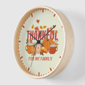 Pumpkin Erntedank DANKFUL FÜR MEINE FAMILIE Uhr (Winkel)