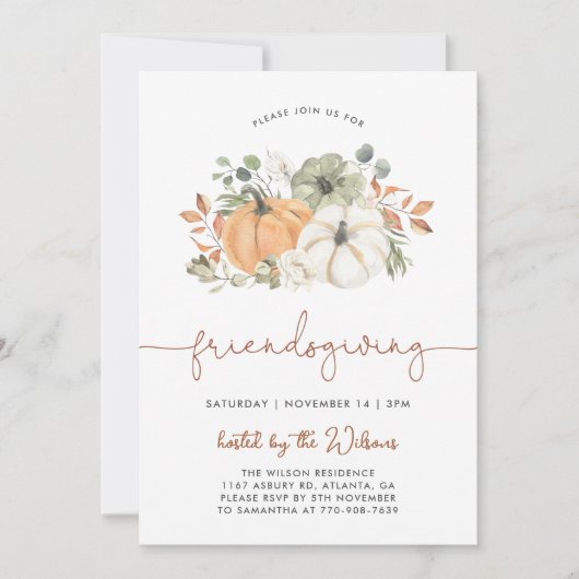 Pumpkin Erntedank Dinner Einladung (Vorderseite)