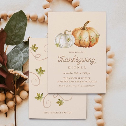 Pumpkin Erntedank Dinner Einladung