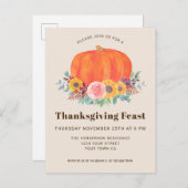 Pumpkin Erntedank Dinner Einladung Postkarte (Vorne/Hinten)