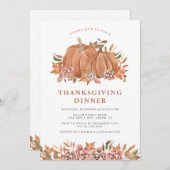 Pumpkin-Erntedank Einladung (Vorne/Hinten)