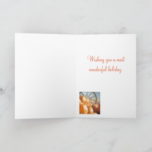 Pumpkin-Erntedank Feiertagskarte (Innenseite)