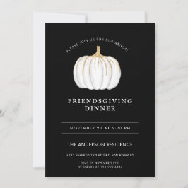 Pumpkin Erntedank Friendsgiving Schwarz-weiß Einladung