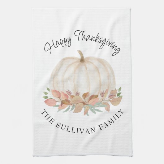 Pumpkin-Erntedank Geschirrtuch (Vertikal)
