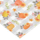 Pumpkin Erntedank Gingham Gray Tischdecke (Schrägansicht)