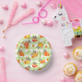 Pumpkin Erntedank Gingham Green Pappteller (Party)