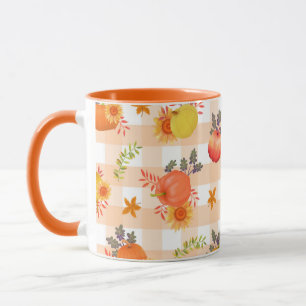 Pumpkin Erntedank Gingham Peach Tasse