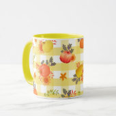 Pumpkin Erntedank Gingham Yellow Tasse (Vorderseite Links)