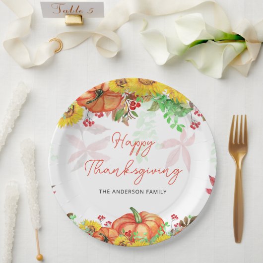 Pumpkin-Erntedank-Papierplatte Pappteller (Hochzeit)