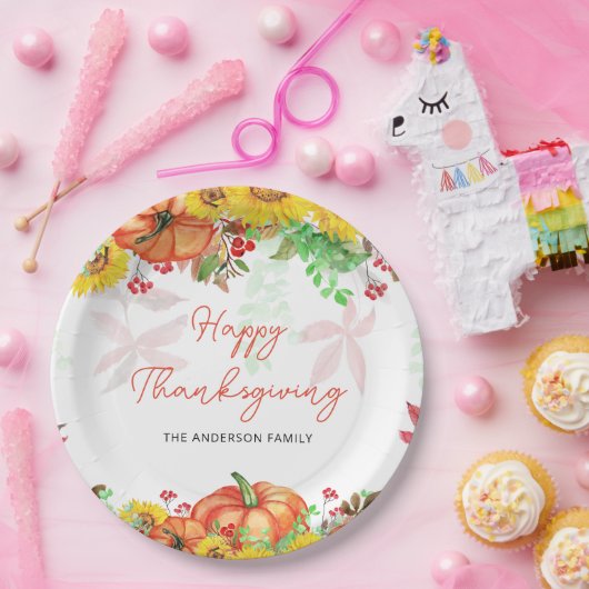 Pumpkin-Erntedank-Papierplatte Pappteller (Party)