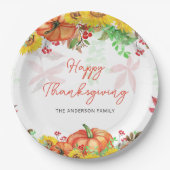 Pumpkin-Erntedank-Papierplatte Pappteller (Vorderseite)