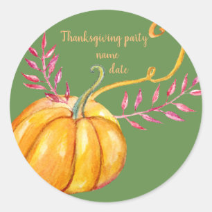 Pumpkin Erntedank Party Runder Aufkleber