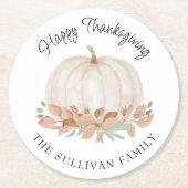 Pumpkin-Erntedank Runder Pappuntersetzer (Vorderseite)