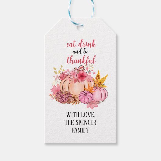 Pumpkin Erntedank Vielen Dank Tag Geschenkanhänger (Vorderseite)