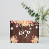 Pumpkin ernten Autumn Lights Wedding RSVP Postkarte (Stehend Vorderseite)