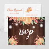 Pumpkin ernten Autumn Lights Wedding RSVP Postkarte (Vorne/Hinten)