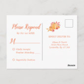 Pumpkin ernten Autumn Lights Wedding RSVP Postkarte (Rückseite)