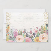 Pumpkin erste Geburtstagseinladung Floral Gold Einladung (Rückseite)