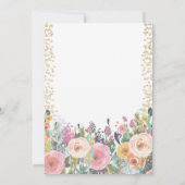 Pumpkin erste Geburtstagseinladung Floral Gold Einladung (Rückseite)