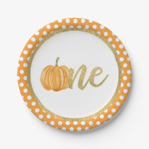 Pumpkin Erste Geburtstagspulpe - orangefarbene Pun Pappteller